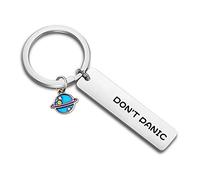 KUIYAI TV Show Inspired Gift Galaxy Don’t Panic Keychain with Planet Charm Inspirational Keychain, Keychain, 3