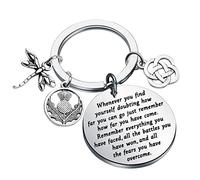 KUIYAI TV Show Inspired Gifts Scottish Thistle Dragonfly Charm Keychain Gift for Movie Fans (whenever outlander EU)