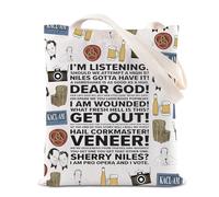 KUIYAI TV Show Series Merchandise Tote Bag KACL Gift Frasier Crane Inspired Gift I’m Listening Canvas Bag Comedy Film Gift, I'mlisteningtotes