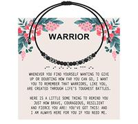 KUIYAI Warrior Gift, Warrior Morse Code Bracelet Cancer Survival Merch, Inspirational Quote (warriorCode br UK)