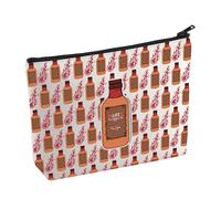 KUIYAI Whiskey Inspired Makeup Bag Whiskey Drinking Lover Gift Alcohol Gift Life Happens Helps Cosmetic Bag, FireballHelpMupS, Make Up Bag