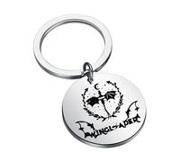 KUIYAI Wingleader Keychain, Fourth Wings Inspired Gift for TOG Fans, Stainless Steel Keychain, Hypoallergenic, 1.18in Diameter, Perfect for Birthday, Anniversary, Graduation, Christmas Gifts