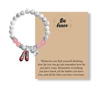 KUIYAI Wizard Rubby Slippers Bracelet, Inspirational Quote, Musical Gift, There's No Place Like Home (be brave oz beadUK)