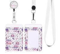 KUIYAI Women in Stem ID Badge Holder Science Technology Engineering Math Gift Lab Tech ID Badge （Women Belong lab）