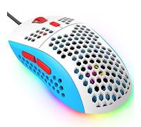 KUIYN 383 PRO M8 Ultralight Wired Gaming Mouse, Lightweight Honeycomb Shell, 6 RGB Breathing Backlit Mice, 6 Adjustable DPI 6400, USB Optical Model Aerox Mice for Win10/XP/Xbox/PS4/PS5/Mac/HP/Acer