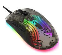 KUIYN 383 PRO X400 Transparent Mouse, Ultralight Wired Gaming 13 RGB Backlit Mice, 6 Adjustable DPI 12800 Marco Program USB Optical Model Aerox Mice for Win10/Xbox/PS4/PS5/Mac/HP/Acer, C-CLEAR BLACK