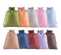 KUIZHEN 20Pcs Drawstring Jute Gift Bags, Mixed Drawstring Burlap Bags