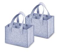 KUIZHEN 2Pcs Felt Wine Bottle Carrier Bags, Portable Wine Bottle Bag for 6 Bottle Wine Carrier Bags with Handle, Wine Bottle Bag for Storing Carrying Wine Beer Champagne Drinks Carrier