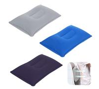 KUIZHEN 3Pcs Inflatable Pillow, 22 x 34cm Camping Pillow in Flocked Fabric