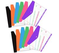 KUIZHEN A4 Plastic Wallets Folders, 12Pcs Punched Pockets, Blue, Pink, Purple, Orange, Green, Black, Contemporary Style, 31*24.5*2cm, A4 Size, Document Wallet, File Folder