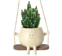 KUIZHEN Swing Face Planter Pot, Smile Face Hanging Plant