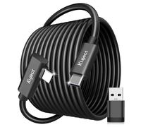 Kuject 20FT Link Cable for Meta Quest 3S / 3/2 / Pro, Pico 4, Black | USB 3.0, 5Gbp High Speed Data Transfer,VR Headset Accessories for Rift S/Steam VR Games,Charging Cord for Gaming PC
