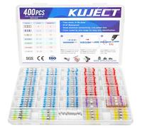 Kuject 400PCS Solder Seal Wire Connectors, 26-8 AWG Self-Solder Heat Shrink Butt Connector Sleeve Waterproof Insulated Electrical Butt Splice Wire Terminals for Automotive Boat Truck