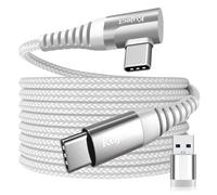 Kuject Compatible for Quest 2 Link Cable 16FT USB 3.0 Type C to C, Nylon Braided Long PC Connect Power Data Extension Charging Cord Sliver, Virtual Reality Gaming Accessories for Quest
