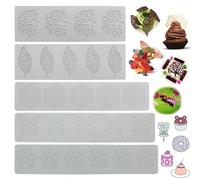 Kujinova 5 Pcs Tuille & Chocolate Leaf Moulds, Croustade Mould, Tuile for Baking Resin Soap Candy Craft Cake Decorating Homemade Birthday