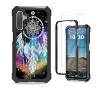 KUJKBFWJ Case for SAMSUNG Galaxy A36,[Military-Grade Protection]4-Airbag Corners + Dual Layer Design | Shockproof Rugged Bumper, Heavy Duty Phone Case for Galaxy A36, Dreamcatcher with White Feathers