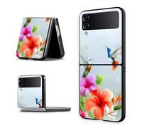 KUJKBFWJ Case for Samsung Galaxy Z Flip 4, Hard PC Slim Shockproof Anti-Scratch Protective Phone Cover for Galaxy Z Flip 4, Cute Slim Ultra-Thin Hard Cover, Tropical Hummingbirds