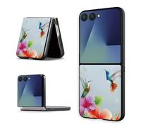 KUJKBFWJ Case for Samsung Galaxy Z Flip 7, Print-Upgraded Ultra-Thin Hard PC Cover, Slim Shockproof Anti-Scratch Protective Phone Cover for Galaxy Z Flip 7, Tropical Hummingbirds