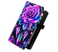 KUJKBFWJ Checkbook Cover for Personal Checkbook, Checkbook Holder with Pen Holder & Built-in Clear Plastic Divider for Duplicate Checks, 4, Dreamcatcher and Rose, 7.8 x 4.7 x 0.3 inches, Contemporary