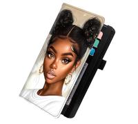 KUJKBFWJ Checkbook Cover for Personal Checkbook, Checkbook Holder with Pen Holder & Built-in Clear Plastic Divider for Duplicate Checks, 12, Beautiful African Girl, 7.8 x 4.7 x 0.3 inches