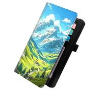 KUJKBFWJ Checkbook Cover for Personal Checkbook, Checkbook Holder with Pen Holder & Built-in Clear Plastic Divider for Duplicate Checks, 12, Iceberg Grassland, 7.8 x 4.7 x 0.3 inches, Contemporary