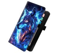 KUJKBFWJ Checkbook Cover for Personal Checkbook, Checkbook Holder with Pen Holder & Built-in Clear Plastic Divider for Duplicate Checks, 3, The Wolf Spirit, 7.8 x 4.7 x 0.3 inches, Contemporary