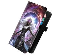 KUJKBFWJ Checkbook Wallet & Holder | Leather Cover for Duplicate/Side-Tear Checks | Slim Check Book Wallet Women & Men with Card Slots, Pen Loop | Premium Unisex Organizer, 18, Elven Archer, 7.8 x 4.7