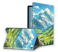 KUJKBFWJ for Amazon Fire HD 8'' 2016/2017/2018 PU Leather Slim Folio Stand Hard PC Back Shell Smart Cover Case, Support Auto Wake/Sleep, Iceberg Grassland