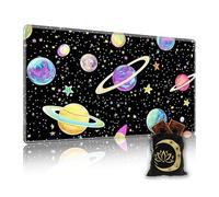 KUJKBFWJ for MTG Playmat in Storage Bag, Commander Board Game Play Mat Desk Pad, Hand-Painted Stitched Edges Aged Map 27.6x15.7 in,Ideal for TCG/MTG/CCG/RPG Game Playmat, Planets Moons
