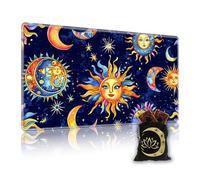 KUJKBFWJ for MTG Playmat in Storage Bag, Commander Board Game Play Mat Desk Pad, Hand-Painted Stitched Edges Aged Map 27.6x15.7 in,Ideal for TCG/MTG/CCG/RPG Game Playmat, Colorful Celestial
