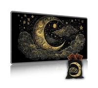KUJKBFWJ for MTG Playmat in Storage Bag, Commander Board Game Play Mat Desk Pad, Hand-Painted Stitched Edges Aged Map 27.6x15.7 in,Ideal for TCG/MTG/CCG/RPG Game Playmat, Starry Night