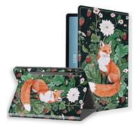 KUJKBFWJ for Samsung Galaxy Tab S9 Plus/S9 FE Plus 12.4 ''/S10 Plus PU Leather Tablet Cover, Slim Folio Stand Hard PC Back Shell Smart Tablet Case Cover, Strawberry Fox