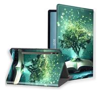 KUJKBFWJ for Samsung Galaxy Tab S9 Plus/S9 FE Plus 12.4 ''/S10 Plus PU Leather Tablet Cover, Slim Folio Stand Hard PC Back Shell Smart Tablet Case Cover, Natures Magic Book