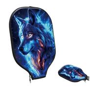 KUJKBFWJ Pickleball Paddle Cover- Premium Water-Resistant Racket Sleeves with Reinforced Zippers, Universal Fit for USAPA Standard Paddles, Extra Padding Protection The Wolf Spirit