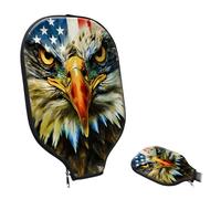 KUJKBFWJ Pickleball Paddle Cover- Premium Water-Resistant Racket Sleeves with Reinforced Zippers, Universal Fit for USAPA Standard Paddles, Extra Padding Protection Eagle Face Flag