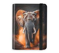 KUJKBFWJ RFID Blocking Passport Holder Wallet - Premium Leather Travel Accessories for Women & Men, Secure Card Case Organizer, 19, Majestic Elephant, 4.25 * 5.6 IN, Classic