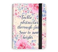 KUJKBFWJ RFID Blocking Passport Holder Wallet - Premium Leather Travel Accessories for Women & Men, Secure Card Case Organizer, 9, Scriptures and Floral, 4.25 * 5.6 IN, Classic