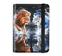 KUJKBFWJ RFID Blocking Passport Holder Wallet - Premium Leather Travel Accessories for Women & Men, Secure Card Case Organizer, 20, The Fighting Lion, 4.25 * 5.6 IN, Classic