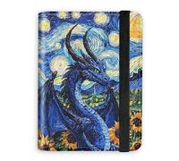 KUJKBFWJ RFID Blocking Passport Holder Wallet - Premium Leather Travel Accessories for Women & Men, Secure Card Case Organizer, 20, Dragon in the Style of Van Goghs, 4.25 * 5.6 IN, Classic