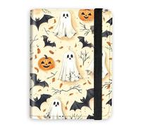 KUJKBFWJ RFID Blocking Passport Holder Wallet - Premium Leather Travel Accessories for Women & Men, Secure Card Case Organizer, 7, Ghosts and Pumpkins, 4.25 * 5.6 IN, Classic