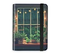 KUJKBFWJ RFID Blocking Passport Holder Wallet - Premium Leather Travel Accessories for Women & Men, Secure Card Case Organizer, 14, Sill Planting, 4.25 * 5.6 IN, Classic