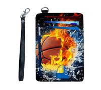 KUJKBFWJ Ultra-Thin RFID Blocking Front Pocket Wallet - Slim Minimalist Card Holder for Men & Women with Secure PU Leather Design & 12 Card Slots, 5, Passion Basketball, 4.53 x 3.15 x 0.12 inch