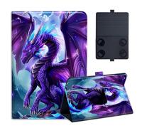 KUJKBFWJ Universal 7.9" 8.0" 8.4" 8.9" 9" Tablet Case,Protective Cover Stand Folio Case for 7-9 Inch Tablet,Tablet Case Cover for iPad, Samsung, Other Tablet, Purple Dragon