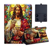 KUJKBFWJ Universal 7.9" 8.0" 8.4" 8.9" 9" Tablet Case,Protective Cover Stand Folio Case for 7-9 Inch Tablet,Tablet Case Cover for iPad, Samsung, Other Tablet, Divine Mercy