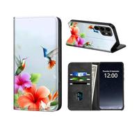 KUJKBFWJ Wallet Case for Motorola Moto G 5G 2025 with RFID Blocking Credit Card Holder, Flip PU Leather Magnetic Closure Phone Cover for Moto G 5G 2025, Tropical Hummingbirds