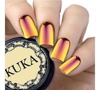 KUKA Chameleon Pigment Nail Changing Mirror Chrome Powder Art Glitter Dust Shine Manicure (Gold Brown)