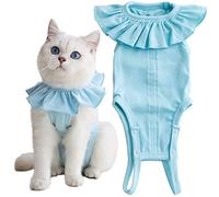Kukaster Pet Cat Bodysuit After Surgery, Cat Bodysuit for Castration & Sterilisation, Cat Surgical Body for Licking, Cat Wound Protection Suit with Adjustable Press Studs, Soft Bodysuit for Cats