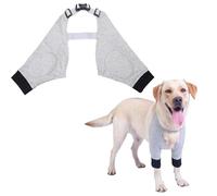 Kukaster Pet Dog Bodysuit After Surgery for Front Legs, Elbow Brace Dog Front Leg, Wound Protection Suits for Dogs with Leg, Surgical Body Dog Lick Protection for Injury Dog, Grey Black, L