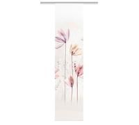 KUKAT 84067 Sliding Curtain Digital Print on Bamboo Look with Flower Motif 260 x 60 cm Natural