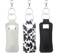 KUKEANVO Chapsticks Holder Keychain for Lipstick, Lip Balm Keychain Holder with Clip, Stocking Stuffers for Women